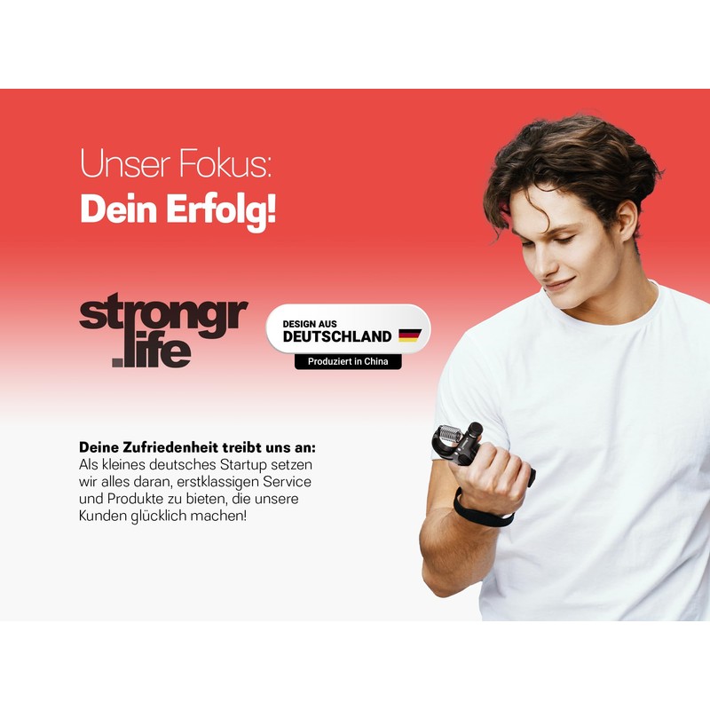 Strongr.Life Hand Trainer Set with Finger Trainer, Rubber Trainer, Ring