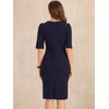 Allegra K Ruched Dress for Women's Short Sleeve Business Work