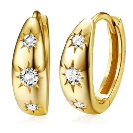 MILACOLATO Small Gold Hoop Earrings for Women 925 Silver 14K Gold Plated Silver Hoop Earring Hypoallergenic,Huggie,Tiny,Sleeper Earings for Women Girls Whith Box