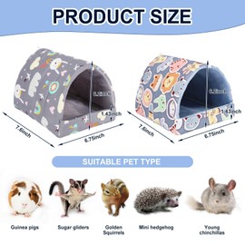 UPINS 2 x Guinea Pig Bed Guinea Pig Hideaway Washable Small Animal House Cage Accessories Sky Blue for Dwarf Rabbits Chinchillas, Hamsters, Hedgehogs, Ferrets, Bearded Dragons and Rats