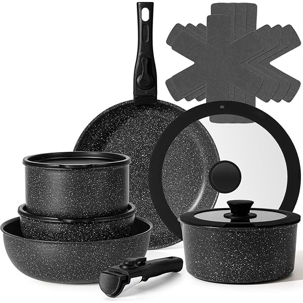 15Pcs Pots and Pans Set Non Stick, Cookware Sets with