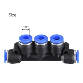 PK-6(6mm) OD Quick Release Connectors Manifold，Inline Manifold Union Fittings, Air Push Quick Fittings, Pneumatic Connectors Push to Connect Fittings Kit, 20 PCS