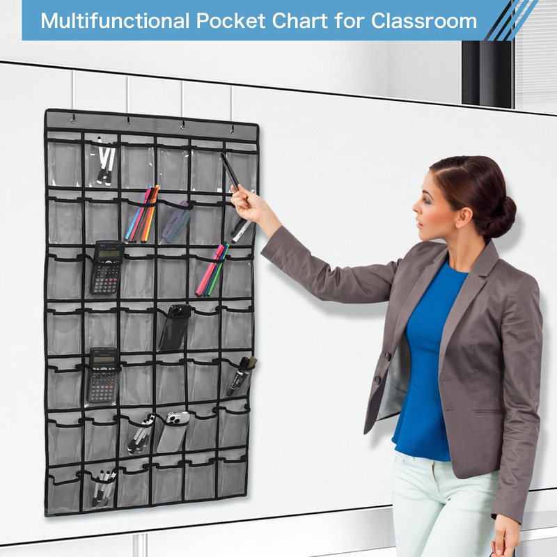SAVERHO 42 Pocket Classroom Pocket Chart for Cell Phones and