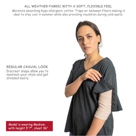 Right Snaps V Neck (M, Grey)