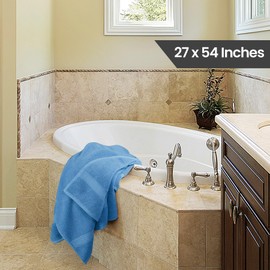 Utopia Towels 4 Pack Premium Bath Towels Set, 27 by 54 Inches, 100% Ring Spun Cotton 600GSM, Lightweight and Highly Absorbent Quick Drying Towels, Perfect for Daily Use, Electric Blue