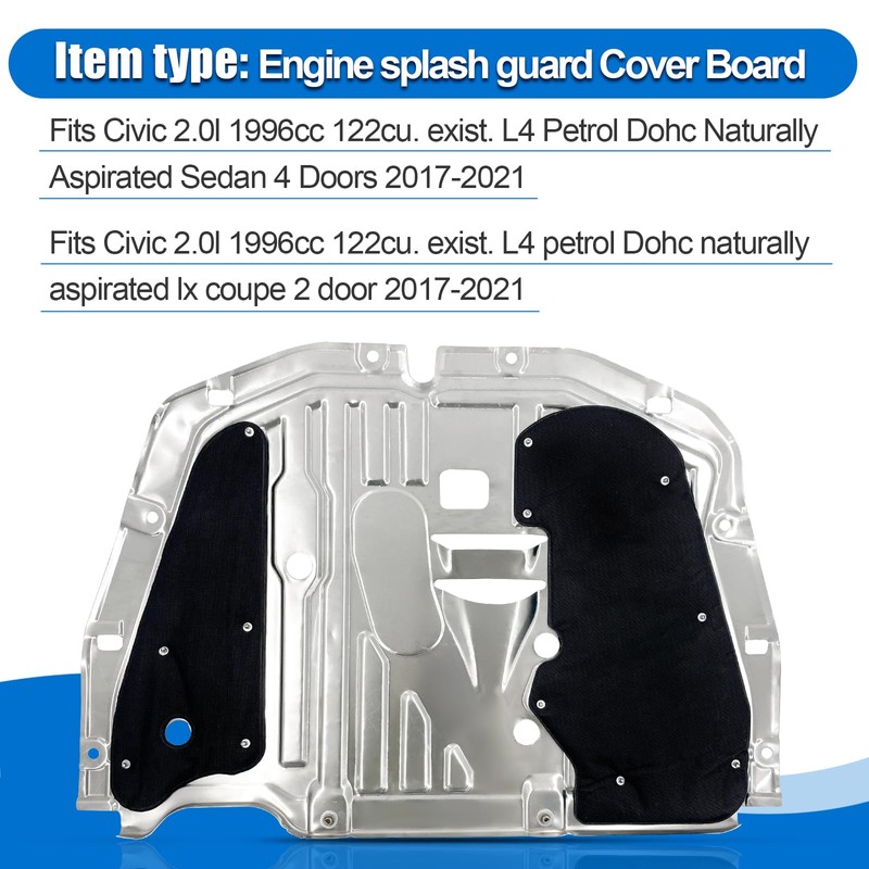 Uritue 74110-TBA-A00 Engine Splash Guard Under Car Shield Cover Board
