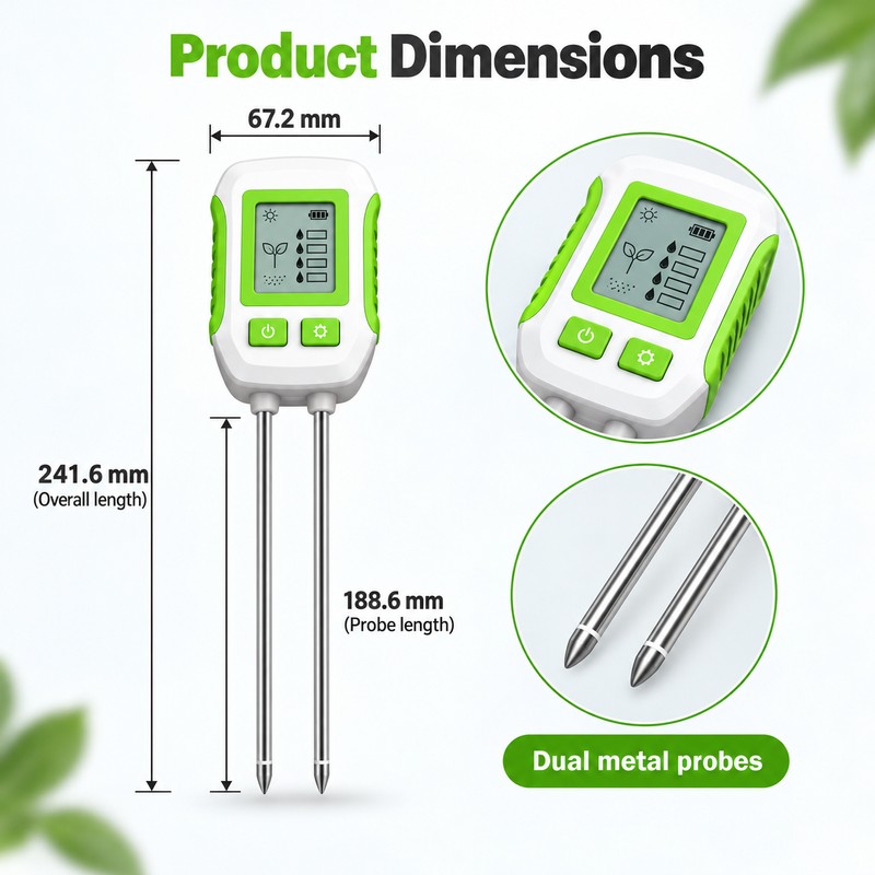 6-in-1 Digital Soil Tester for Plant Care – Backlit LCD