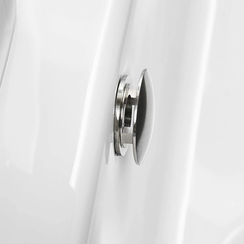 Homevacious Sink Basin Trim Overflow Cover Brushed Nickel Brass Insert