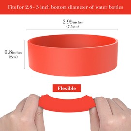 Linkidea 2 Pack Water Bottle Anti Spill Boot Compatible with YETI Rambler Jr. Kids Bottle 12oz, Bottle 12oz/18oz, Yonder 20oz/25oz, Silicone Anti-Slip Bottle Bottom Sleeve Cover Protector, Red