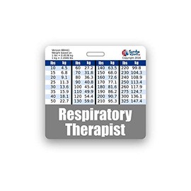 Respiratory Therapist Badge Buddy Horizontal w/Height & Weight Conversion Charts (Standard, Gray)