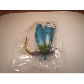 NOS Beaded Wire Dragonfly Aqua Blue Wings Christmas Ornament Thailand