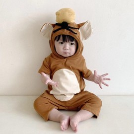 Moerstar Baby Halloween Cosplay Costume, Baby, Cute, Rat, Children, Boys, Girls, Kids, Autumn Wear, Long Sleeve, Romper, Coverall, Newborn, Commemorative Photography, Sleeping Art (Brown, 35.4 inches