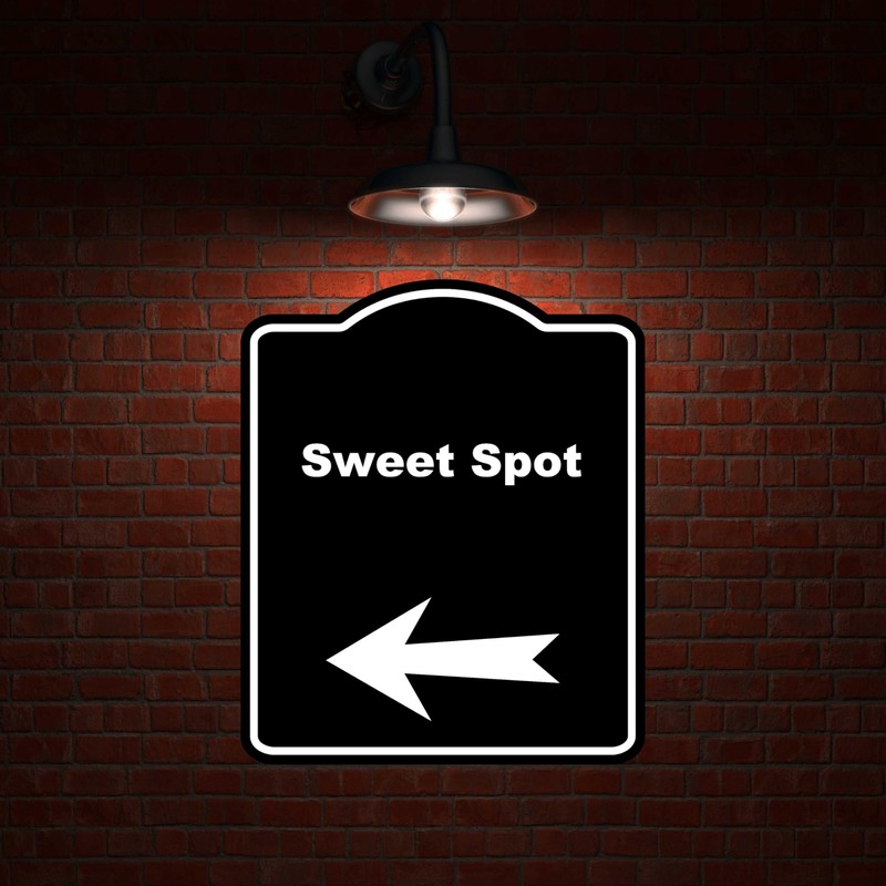 Sweet Spot Black Sign Arrow Left Aluminum Composite Sign 8.5