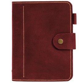 Leather A5 binder planner, Refillable leather journal, Leather notebook, A5 ring binder, Custom gift for him, Leadership Gifts, Corporate Gifts for Clients (Red)