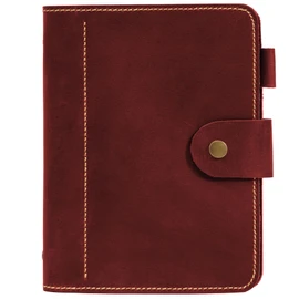 Leather A5 binder planner, Refillable leather journal, Leather notebook, A5 ring binder, Custom gift for him, Leadership Gifts, Corporate Gifts for Clients (Red)
