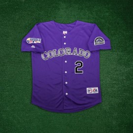 Majestic Troy Tulowitzki 2007 Colorado Rockies World Series Alternate Purple Men's Jersey - L