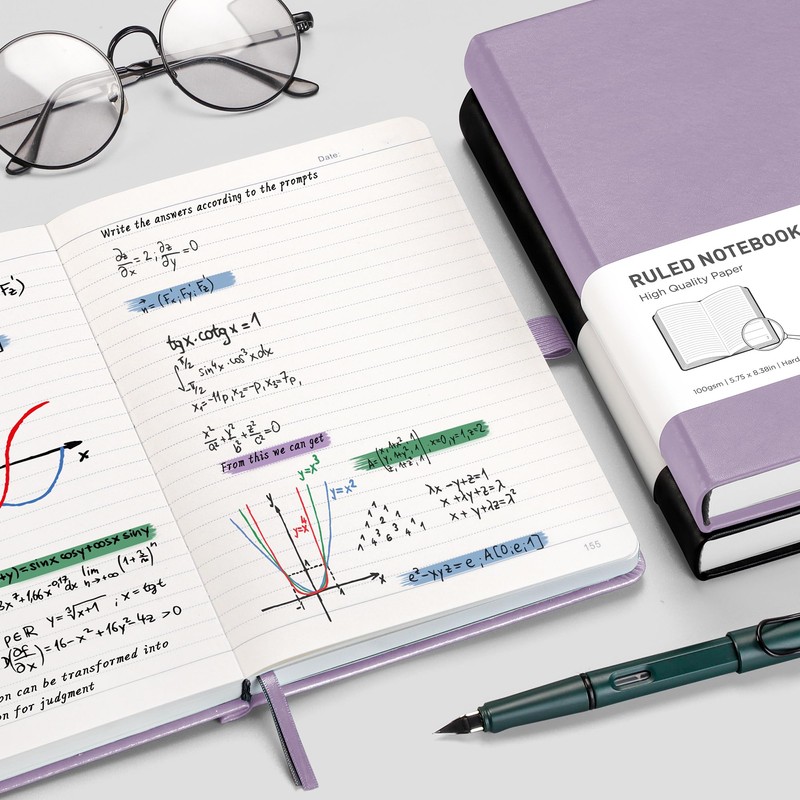 RETTACY Lined Journal Notebook - A5 Note Book Hardcover Thick