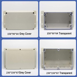 BE-TOOL IP65 Junction Box - Waterproof Enclosure Instrument Case - ABS Electrical Project Box DIY For Electronic Projects, Power Supply Units (1Pcs, Transparent)