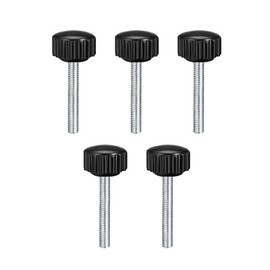 sourcing map Knurled Clamp Knob Handle Thumb Screw on Type M4 x 30 mm Male Thread Pack of 5