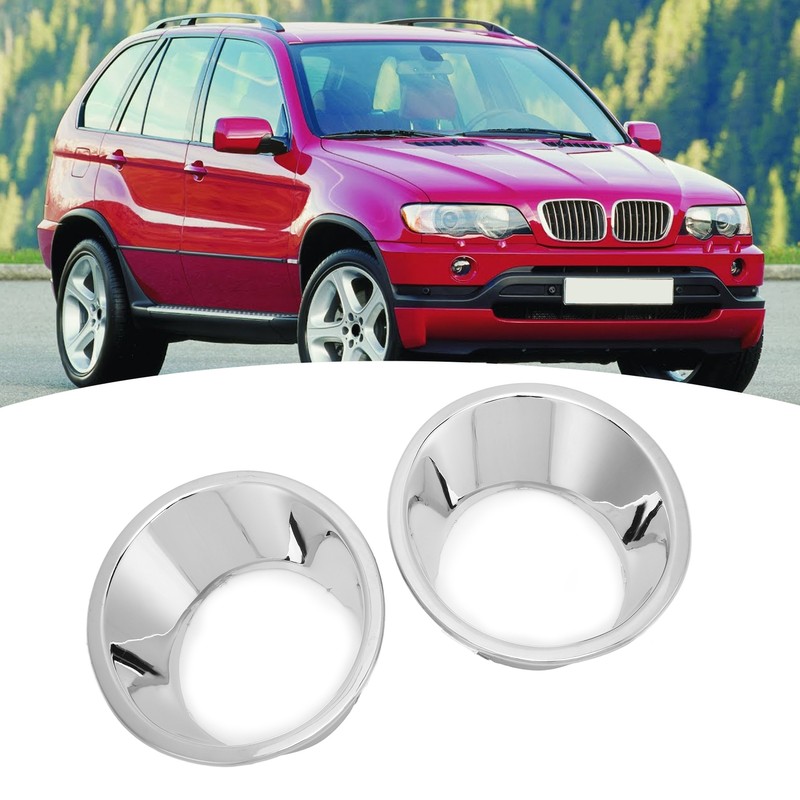 2pcs Car Front Fog Light Lamp Cover Trim Ring ABS
