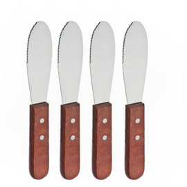 Great Credentials© Wide Stainless Steel Spreader Kitchen Knives for Sandwiches Butter Cheese set of 4