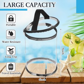 Sanwuta Clear Toiletry Bag Waterproof Lotion Bag Black Makeup Travel Bag Makeup Case Portable Survival Organizer Pouch Carry Travel Accessories Bag for Man Women Gifts