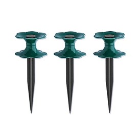 Hose Guide Set of 3 Pulley with Ground Spike Garden Hose Guide in Green