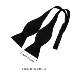 Vigorola Adjustable Self Tie Bowtie, Archic Black Self Tie Bow Ties for Men Self Tie Bowtie Solid Plain Tuxedo Wedding Bowties, Men Formal Neck Bowtie Bow Tie for Parties