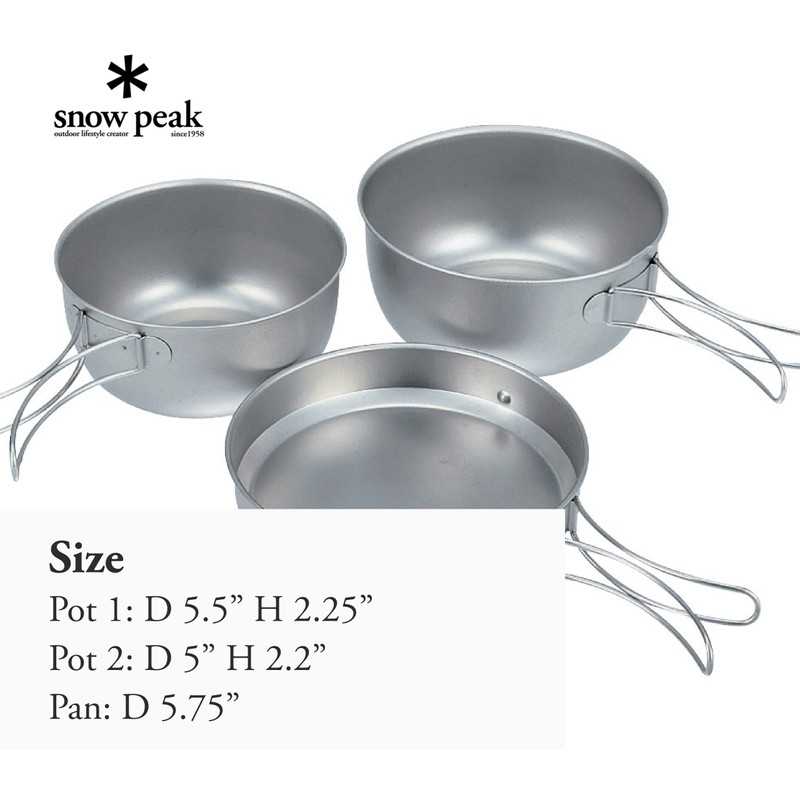 Snow Peak Titanium Cookware (3-Piece)