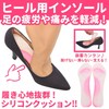 【理学療法士監修】 ヒール用 シリコンクッションインソール【1足分2枚セット】 衝撃吸収＜長期保証45日間＞中敷 インソール (透明_ピンク)