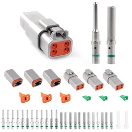 JRready ST6114 DT Connector 4 Pin with 14-16AWG Solid Terminals, 3 Sets