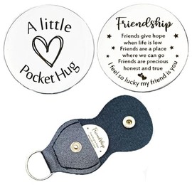 Pocket Hug Token Friendship Gifts for Women - Keychain for Best Friend, BFF, Bestie - Christmas Birthday Gifts to Give Hope When Life Is Low