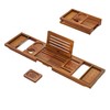Premium Foldable Teak Bathtub Tray, Expandable Bath Tray for Tub,