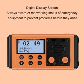 Generic Emergency Radio, 10000mAh Solar Hand Crank Weather Radio, BT Speaker with FM Broadcast, IPX6 Water Proof, for Outdoor Lighting and Power Backup (Orange)