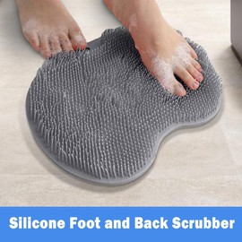 Shower Foot Scrubber Mat, Foot Points Massage Spa Brush with Non-Slip Suction Cups, No Bend Foot Massage Mat for Cleaning and Exfoliating