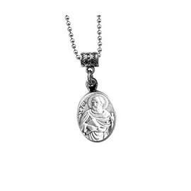 Gifts by Lulee, LLC Saints Peter and Paul Silver Oxidized Medal with or without Blessed Prayer Card or with a Stainless Steel Chain as a Set Your Choice (SET)