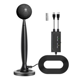 DollaTek Antenna Rewave TV Aerial - Freeview Indoor Digital TV Aerial with Strong Signal, 360° & 980+ Mile Range, Support FM/UHF/DAB Radio/4K/1080P