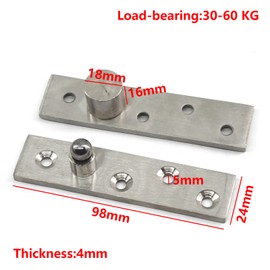 100mm Door Pivot Hinge Stainless Steel Up Down Shaft Hinge (2 Pieces)