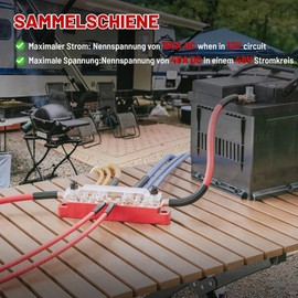 RED WOLF 150A Busbar Distribution Block 12V-48V DC for Car Marine RV Motorhome Truck Electrical System Terminal Blocks, Positive Ground Power Distribution Block Busbar with 6 x M4 & 4 x M6 Terminal