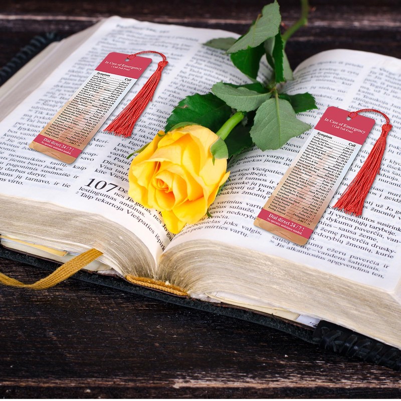 Motipuns 50 Pcs in Case of Emergency Christian Bookmarks Bulk