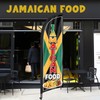 Jamaican Food Advertising Feather Flags Banner, Jamaican Food Swooper Flags