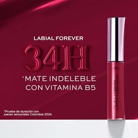 L'BEL - Forever Labial Líquido Mate Passion Forever 6,5 g, 34 Horas Color, Fórmula Avanzada, Labiales Mate e Indelebles, Secado Rápido, Antioxidante, 
