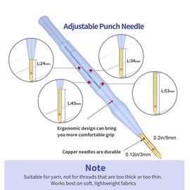 BDHI Punch Needle Embroidery Kits Wooden Handle Punch Needle Rug Hooking Tool Complete Set Embroidery Pens Cloth, Big Eye Needles Threader for DIY Craft, Cross Stitching Beginners(Y213-1)