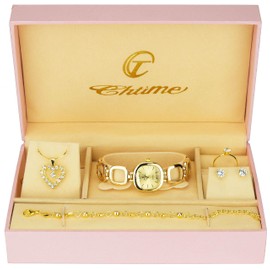 Gift Set Women's Watch - Jewelry Set- Necklace-Ring- Earrings - Band
