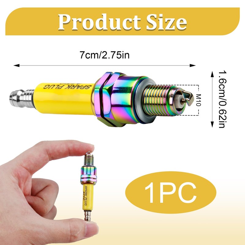 A7TC Iridium Spark Plug,M10×1.0 Thread,49cc 50cc 125cc 150cc ATV Pit