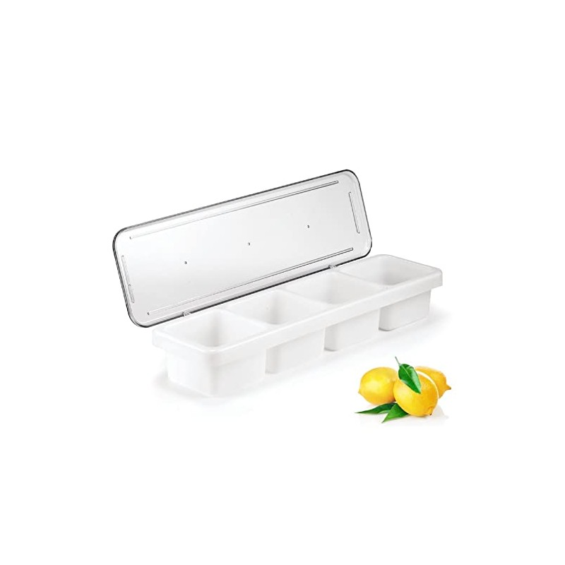 New Cocktail BAR 4 Compartment Condiment Dispenser Lemon Lime Plastic