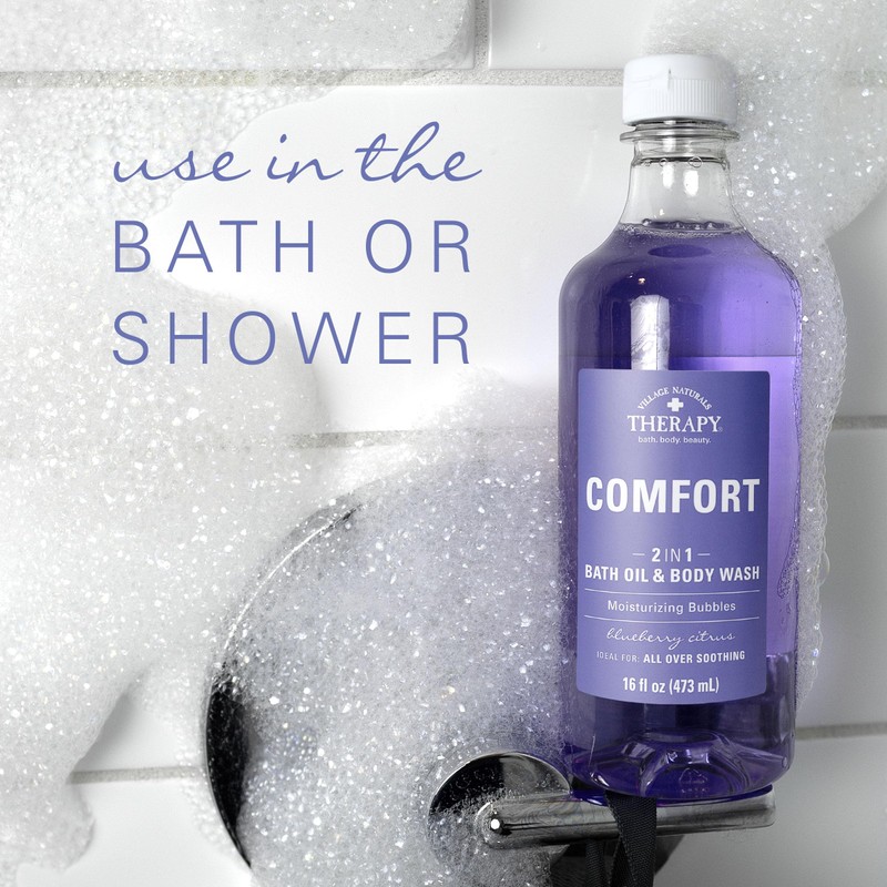 Village Naturals Therapy, Comfort 2-in-1 Foaming Bath Oil & Body