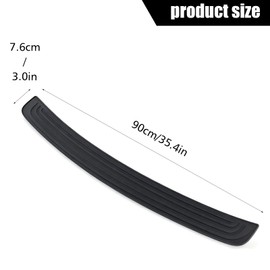 Car Bumper Protector Universal Rubber Rear Bumper Protector Strip Car Sill Protectors Strips for Trucks SUV Sedans Rear Trunk Protection(90x7cm)