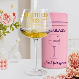 TOBYOVU Retirement Gifts For Women - Retirement Gifts For Woman - Retired 2025 Not My Problem Anymore - Retirement Wine Glass - Leaving, Farewell, Goodbye, Retired Gifts For Her, Sister, Mom, Grandma