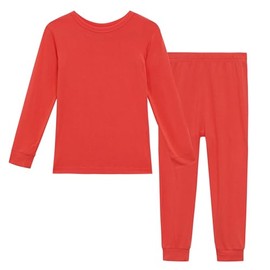 AIUI-HARNSBORN Baby Viscose Long Sleeve Summer Sleepwear Pajamas, Girls Boys Toddler Snug Fit Cool Pjs 2-Piece Sets (4-5T, Orange)